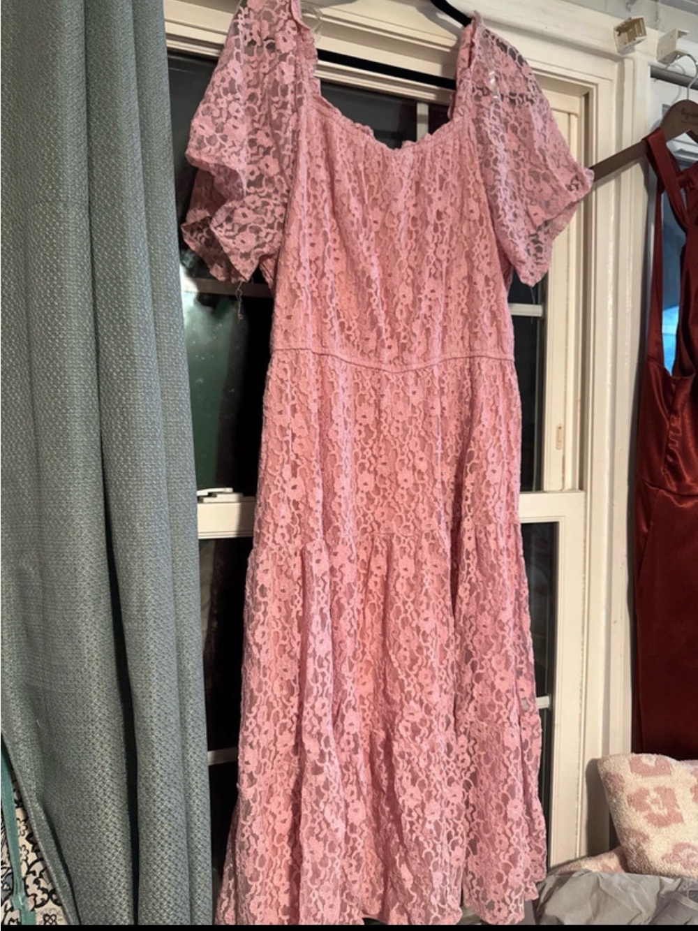 Hayden Los Angeles Pink Lace Maxi Dress XL Like New